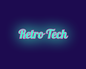 Retro Pop Neon logo design