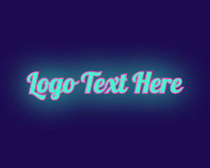 Old School - Retro Pop Neon logo design