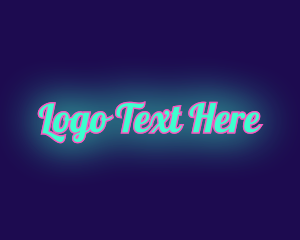 80s - Pop Neon Wordmark logo design