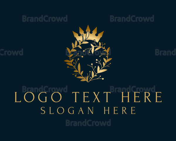 Luxury Wreath Heart Crown Logo