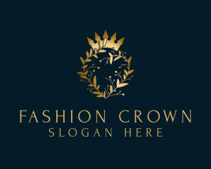 Luxury Wreath Heart Crown logo design