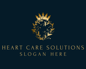 Luxury Wreath Heart Crown logo design