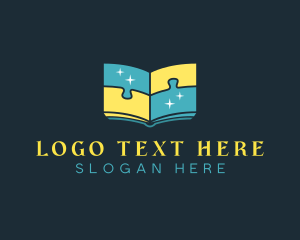 Brain Teaser - Book Puzzle Learning logo design