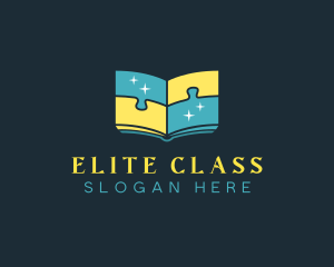 Book Puzzle Learning logo design