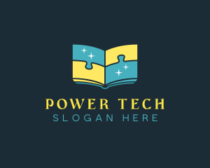 Elearning - Book Puzzle Learning logo design