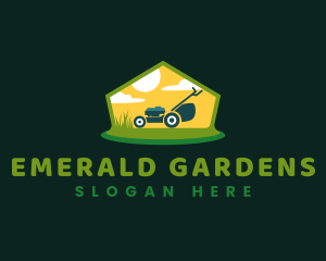 Lawn Mower Grass logo design