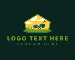 House - Lawn Mower Grass logo design