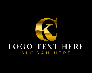 Calligraphy - Elegant Fashion Letter CK logo design