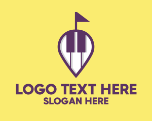 Musical - Piano Music Store Location logo design