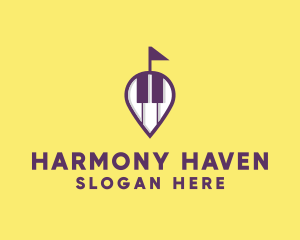 Musical - Piano Music Location logo design