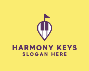 Piano - Piano Music Location logo design