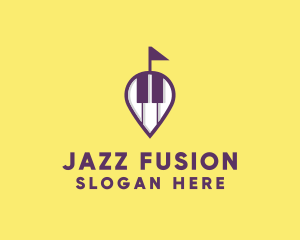 Jazz - Piano Music Location logo design