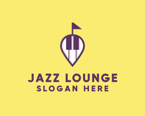 Jazz - Piano Music Location logo design