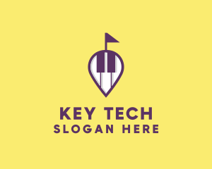 Keyboard - Piano Music Location logo design