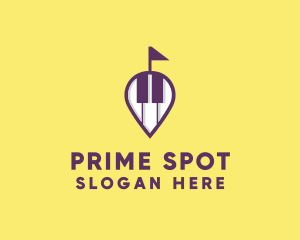 Location - Piano Music Location logo design