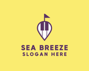 Piano Music Location logo design