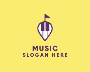 Piano Music Location logo design