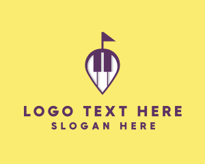 Music - Piano Music Location logo design