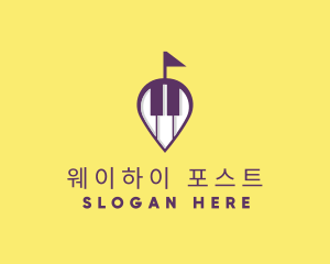 Piano Music Location logo design