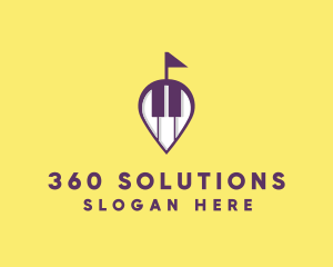 Piano Music Location logo design