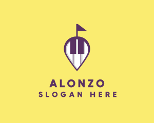 Piano Music Location logo design