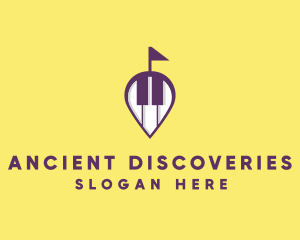 Piano Music Location logo design