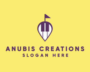 Piano Music Location logo design