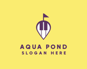 Piano Music Location logo design