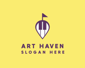 Piano Music Location logo design