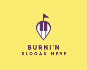 Piano Music Location logo design