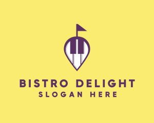 Piano Music Location logo design