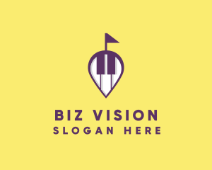 Piano Music Location logo design