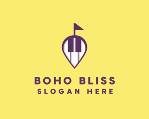 Piano Music Location logo design