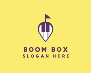 Piano Music Location logo design