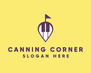 Piano Music Location logo design