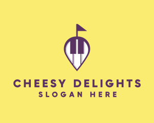 Piano Music Location logo design