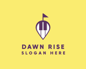 Piano Music Location logo design