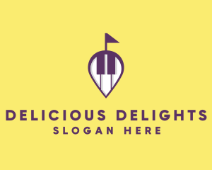 Piano Music Location logo design