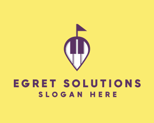 Piano Music Location logo design