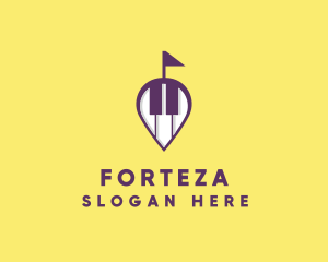 Piano Music Location logo design