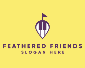 Piano Music Location logo design