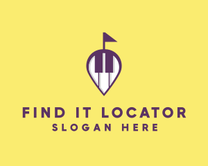 Piano Music Location logo design