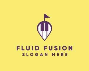 Piano Music Location logo design