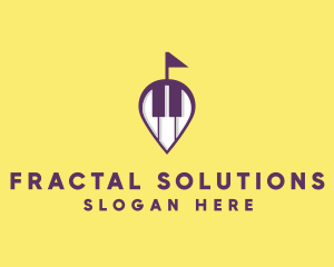 Piano Music Location logo design