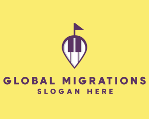 Piano Music Location logo design