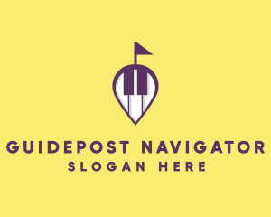 Piano Music Location logo design