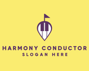 Piano Music Location logo design