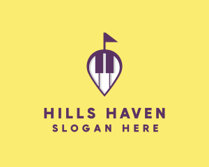 Piano Music Location logo design