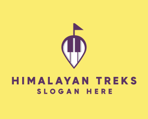 Piano Music Location logo design