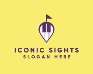 Piano Music Location logo design